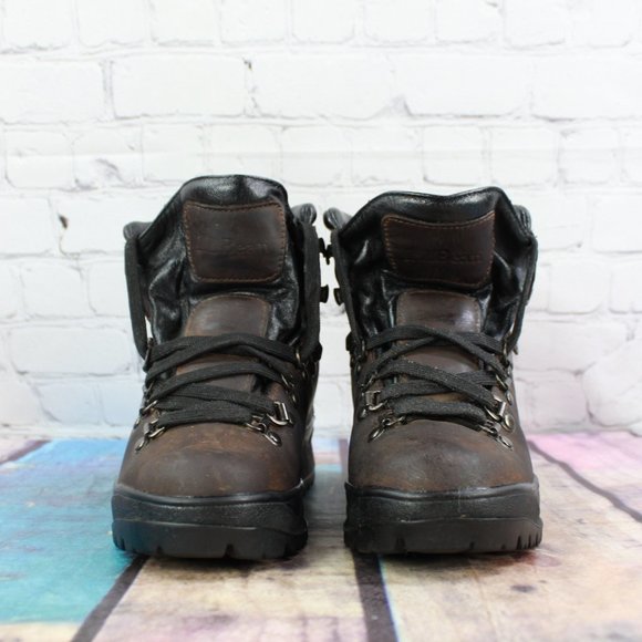 LL Bean Cresta Brown Leather Vibram Sole Trail Hiking Ankle Boots 6 M - Picture 4 of 9